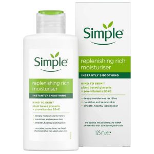آبرسان و مرطوب کننده سیمپل مدل ریچ حجم 125 میل  اورجینال Simple replenishing rich moisturiser - 125 ml